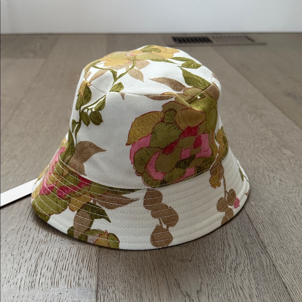 NWT rebecca taylor floral twill bucket hat one size